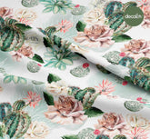 Cactus Flower Patterned Digital Printed Fabric
